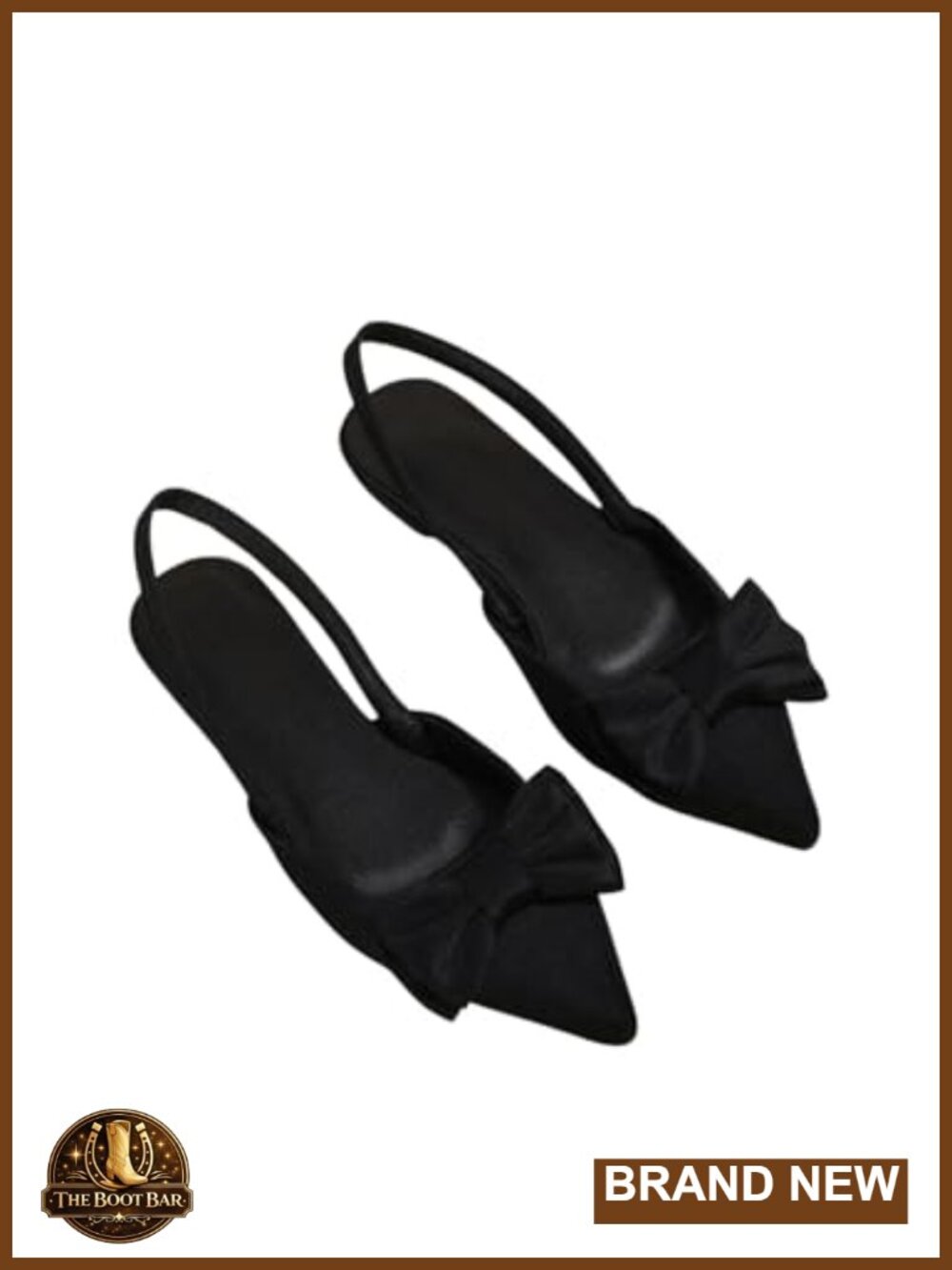 Women's Pointed Toe PU Leather Slingback Flat Shoes Ankle Strap Dress Shoes